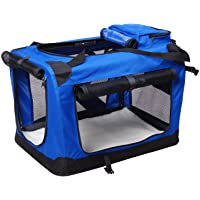 Bolsa de Transporte Perros Gatos Mascotas Viaje Tubo de Acero 4 Entradas- Medidas 60 x 42 x 42 cm- Color Azul-Negro…